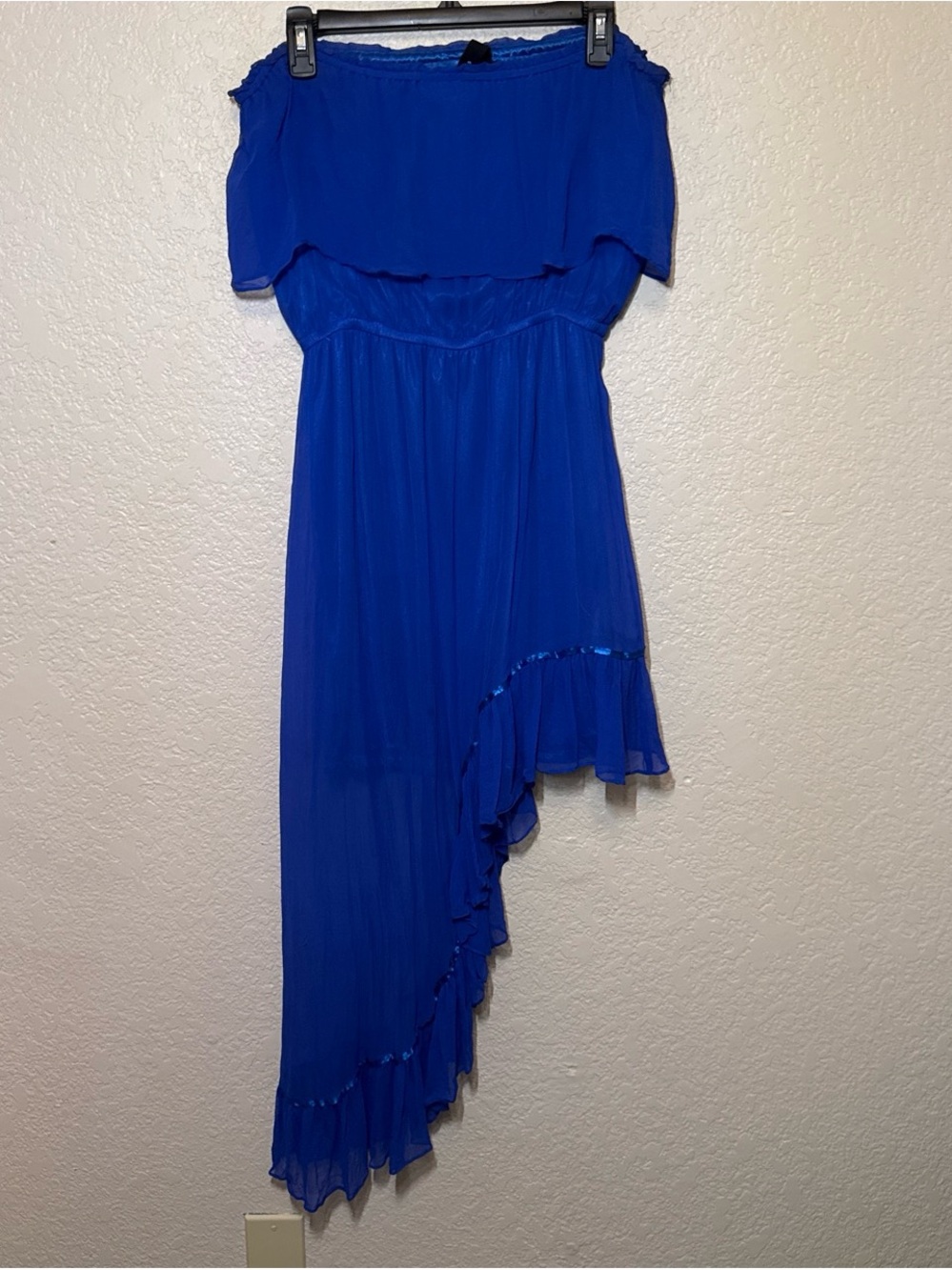 Olivaceous Vibrant Blue Textured Dress